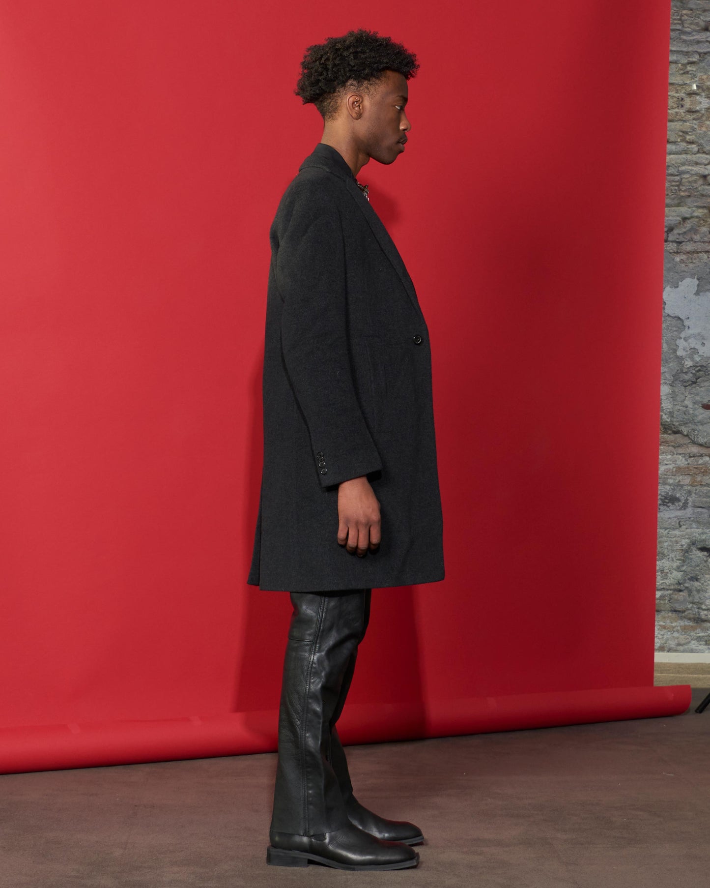 Black Wool Designer Coat