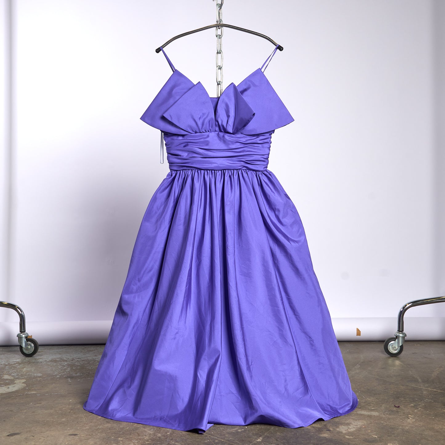 Purple Chic Dress with Big Bows on Front and Backside