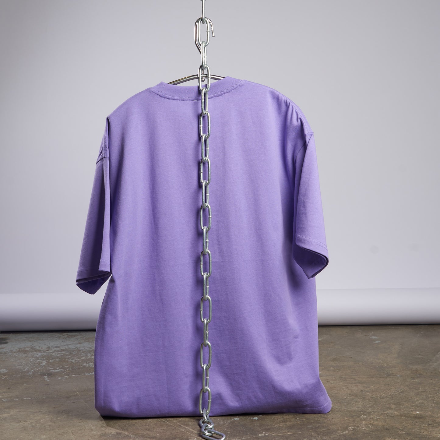 Boxy Purple T-Shirt with audelà Logo in Rhinestones