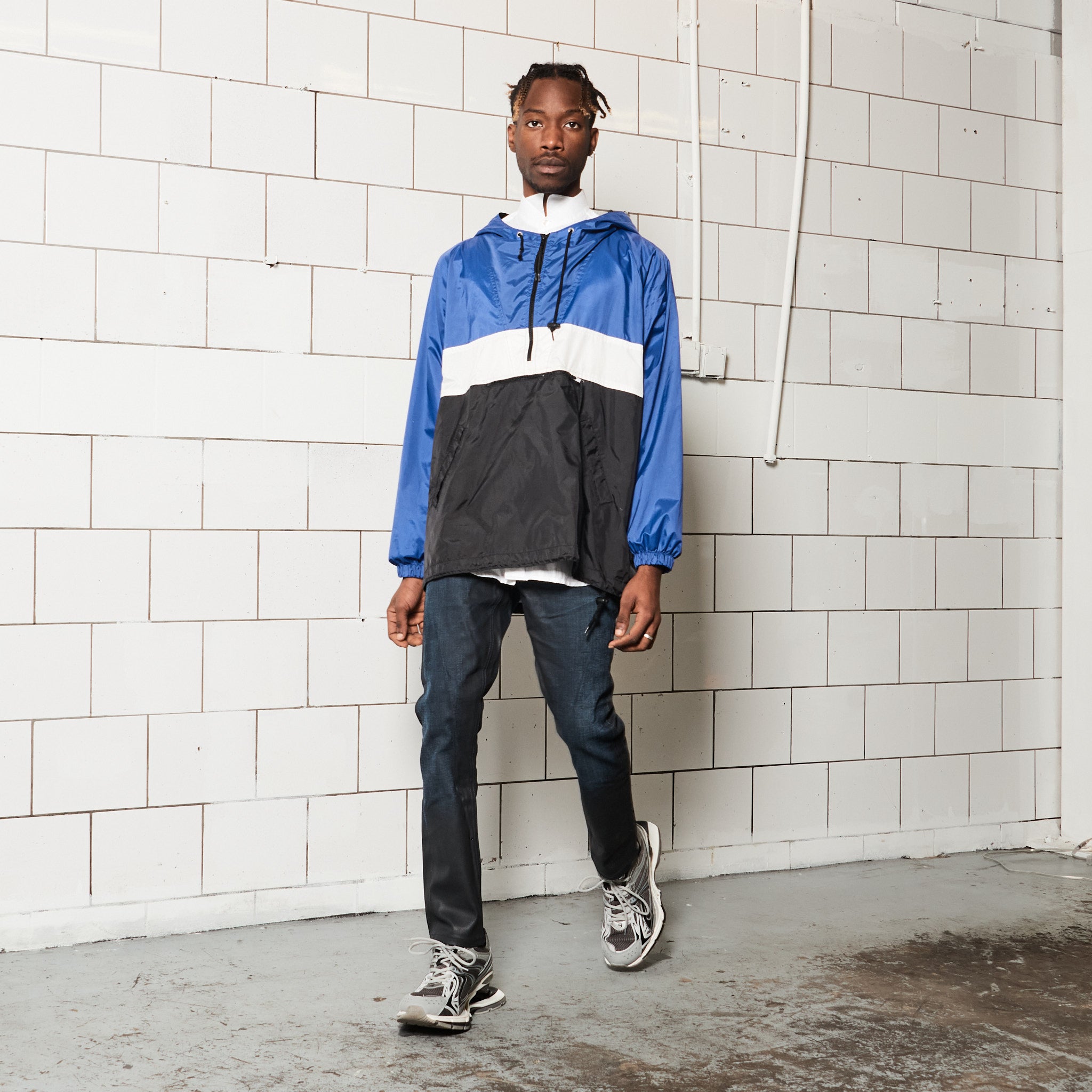 Black and white clearance windbreaker outfit