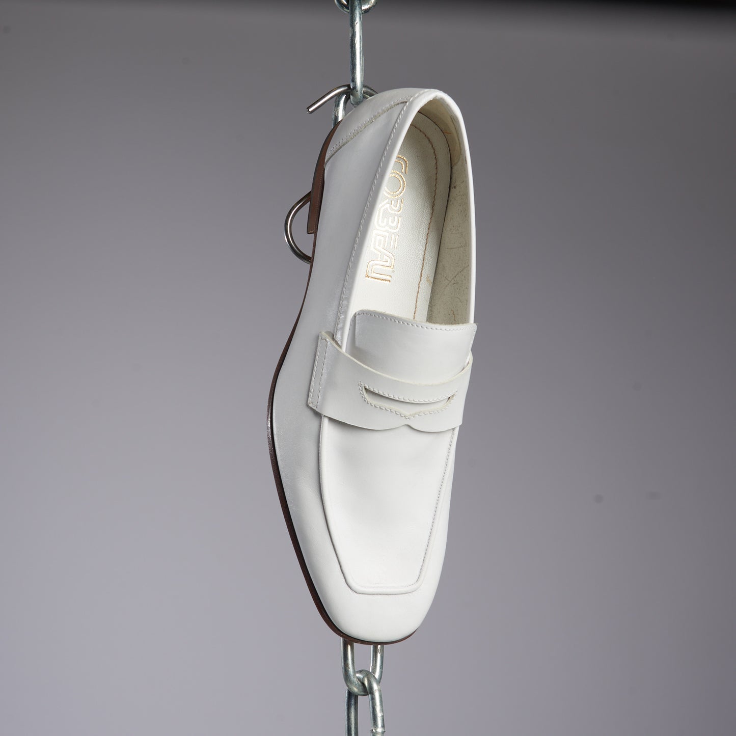 White Leather Loafers