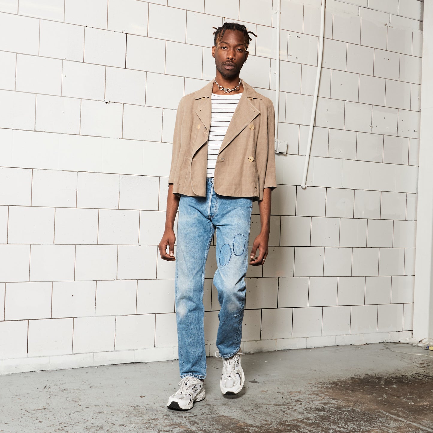 Beige Cropped Blazer