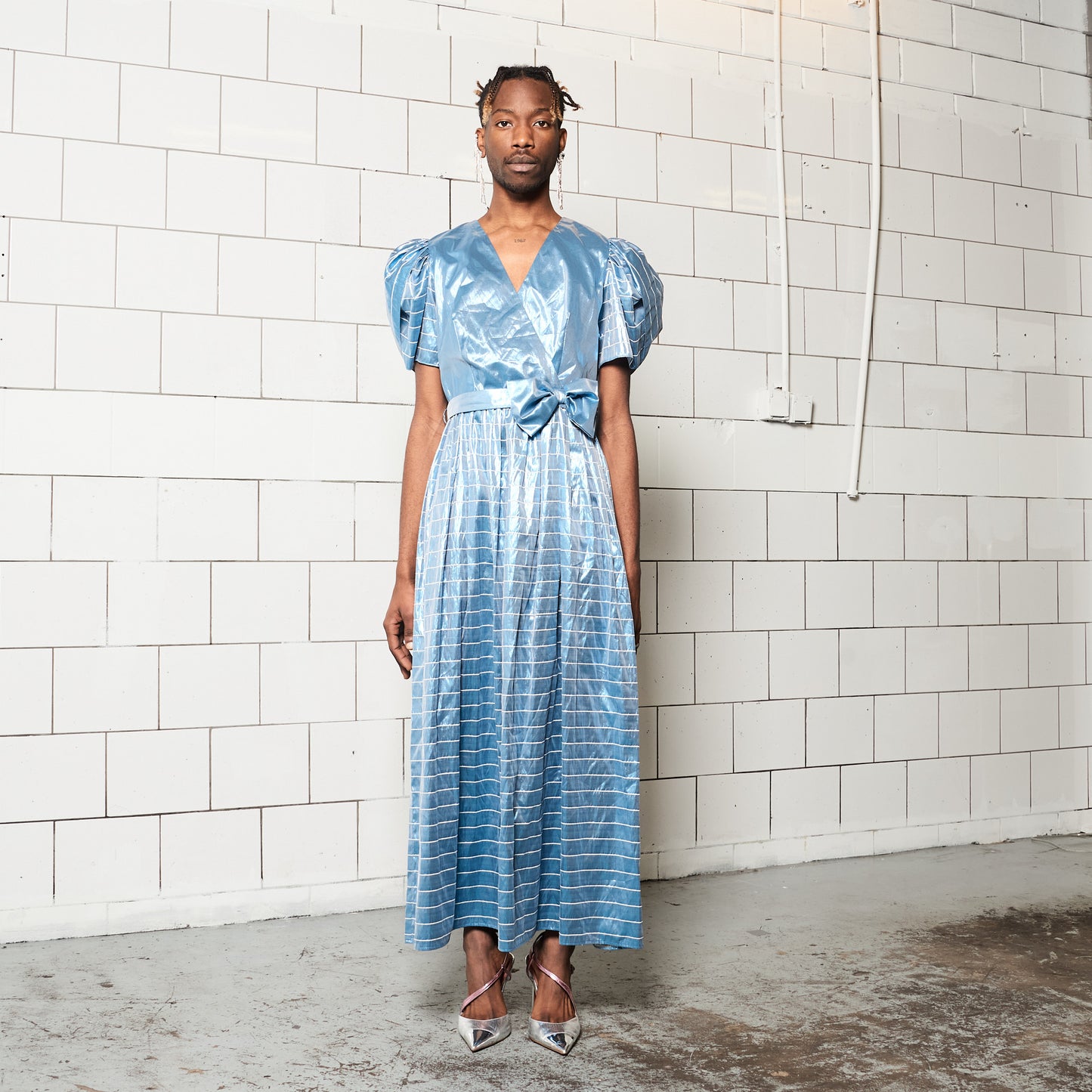 Light Blue Shiny Ball Gown