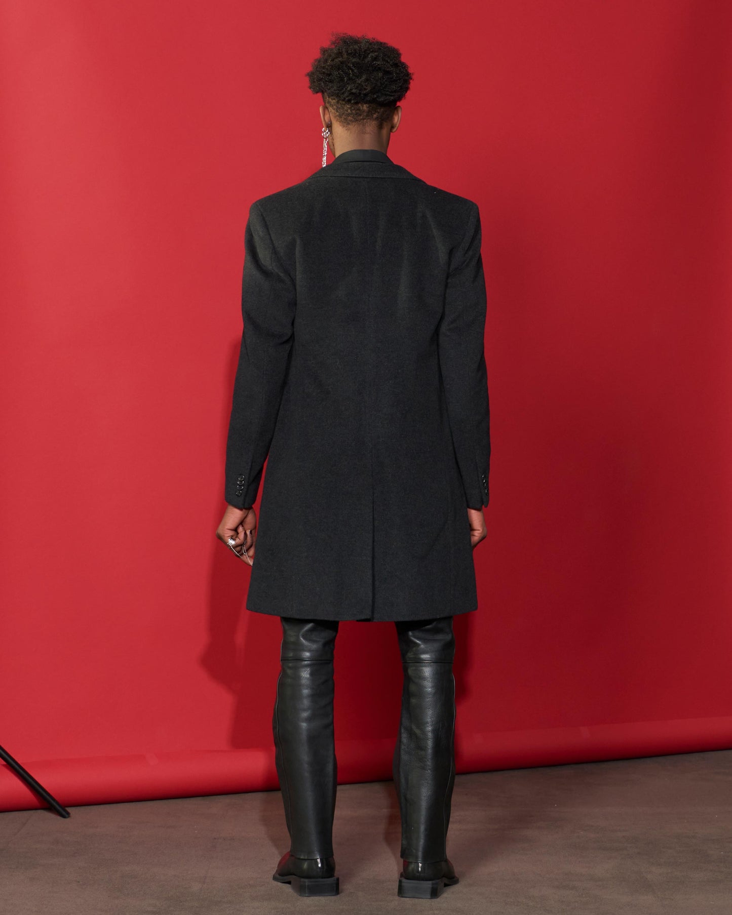 Black Wool Designer Coat