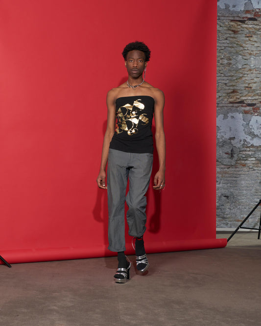 Grey Checkered Pants by Emporio Armani
