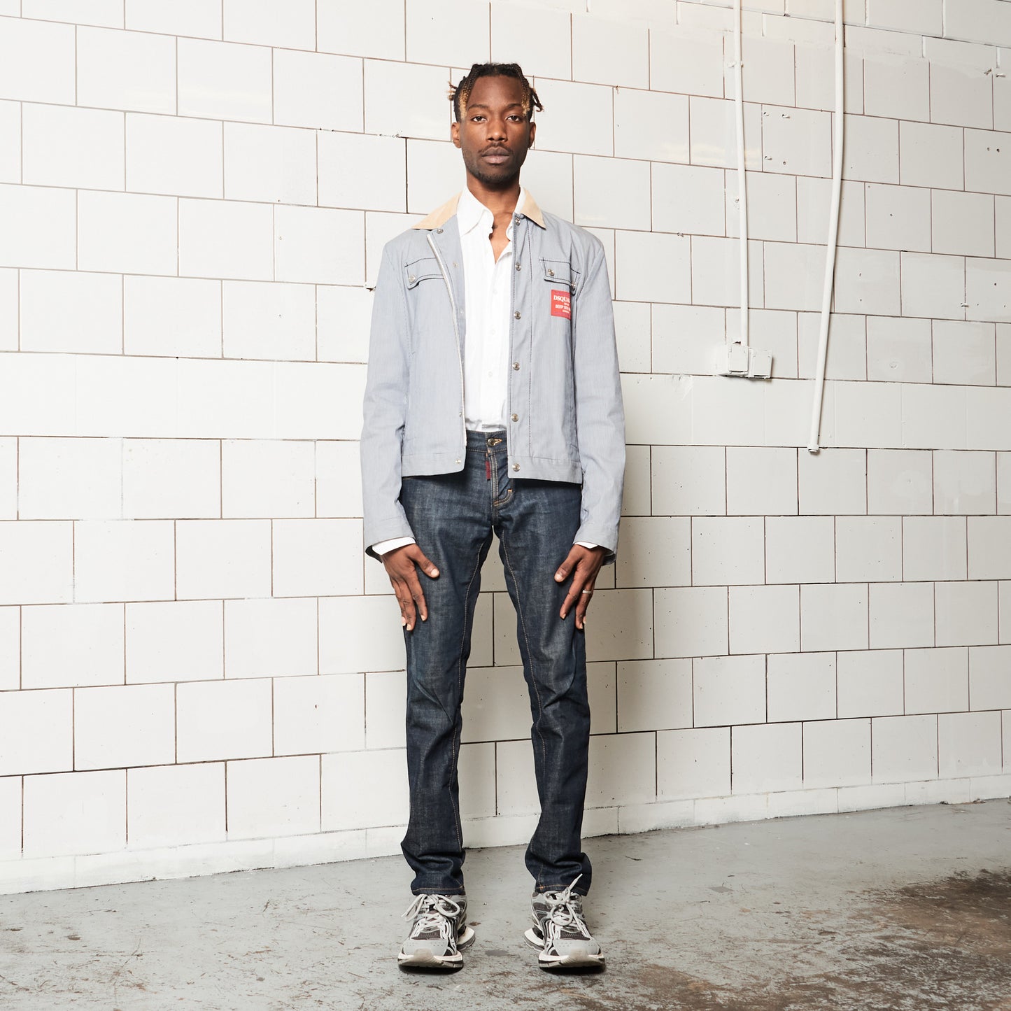 Grey and White Striped Designer Jacket
