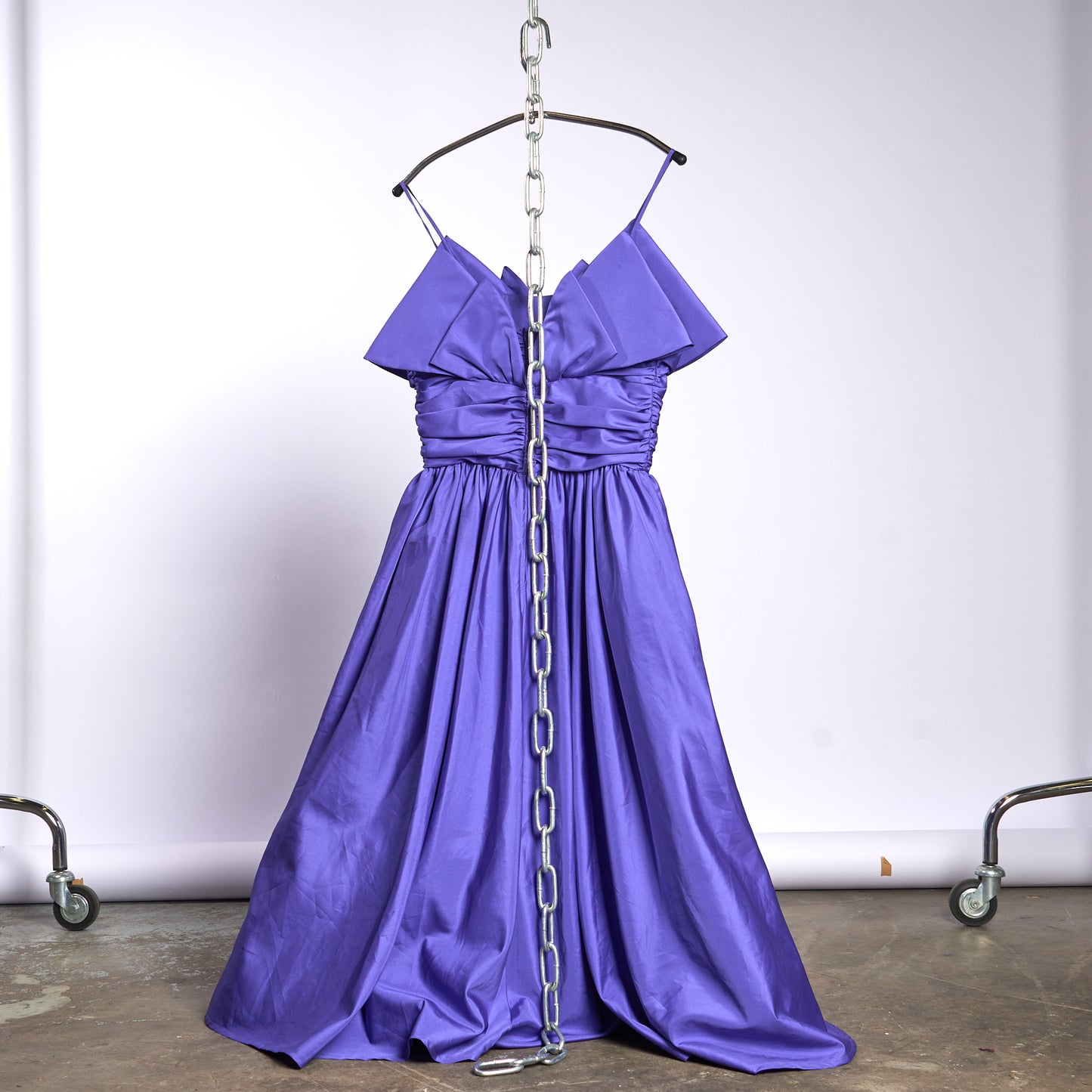 Purple Chic Dress with Big Bows on Front and Backside