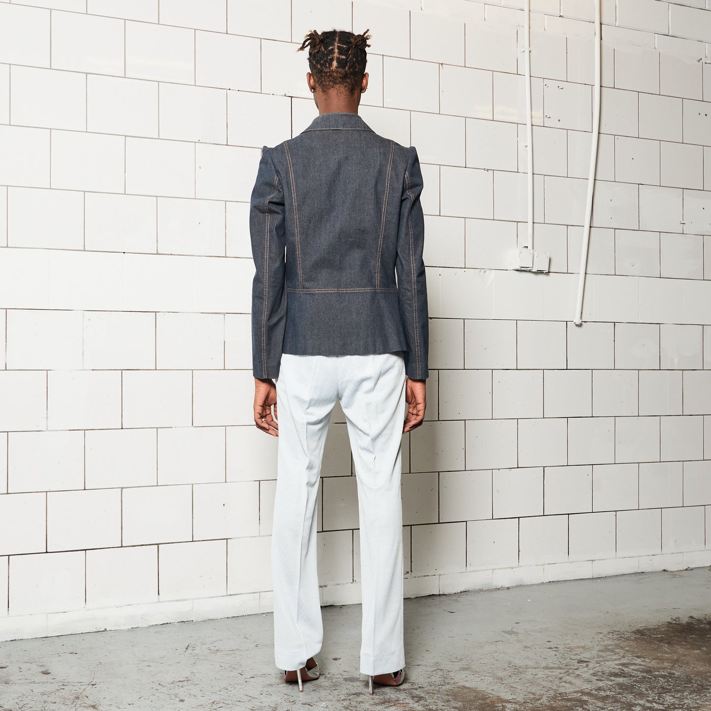 Denim Designer Jacket with Belt Detail